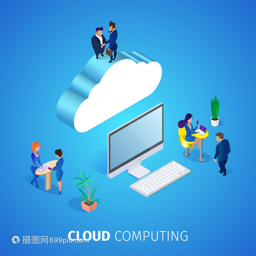 CloudEconomicSqualBanner数据库服务因特网和计算机智能技术通信息服务器使用智能技术的微小人特征3DIsol